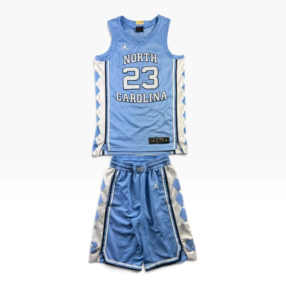 Nike Jordan UNC Michael Jordan #23 Jersey Shorts Set Mens Small Carolina Blue